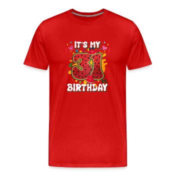 31st Birthday Watermelon - Men's Premium Organic T-Shirt - red - Front - Damien (186cm)