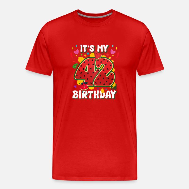 42e anniversaire Pastèque - T-shirt bio Premium Homme - rouge
