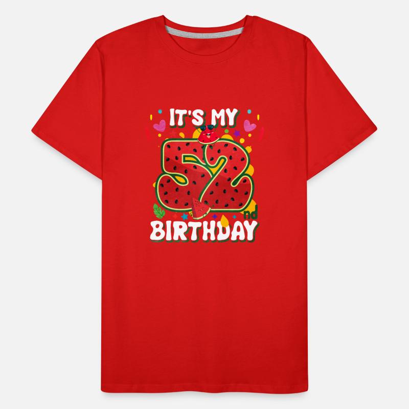 52e anniversaire Pastèque T-shirt bio Premium Homme