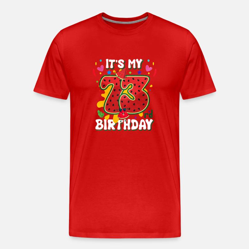 73e anniversaire de la pastèque - T-shirt bio Premium Homme - rouge