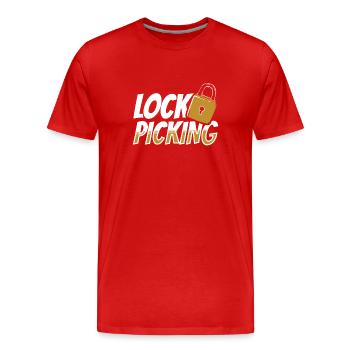 Lock Picking Knacker Lock Lockpicking Cracking - Men's Premium Organic T-Shirt - red - Front - Damien (186cm)