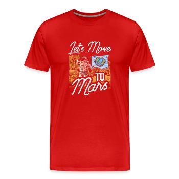 Departure to Mars Space Planet Astronaut - Men's Premium Organic T-Shirt - red - Front - Damien (186cm)