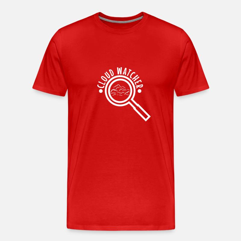 Cloud Watcher - Männer Premium Bio T-Shirt - Rot
