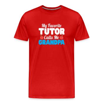 Tuteur Cadeau Tuteur - T-shirt bio Premium Homme - rouge - Devant - Damien (186cm)