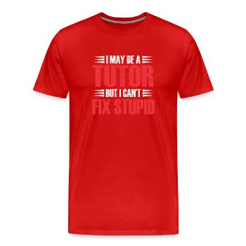 Tuteur Cadeau Tuteur - T-shirt bio Premium Homme - rouge - Devant - Damien (186cm)