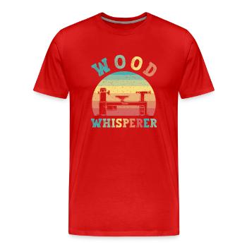 Turning Wood Lathe Lathe - Men's Premium Organic T-Shirt - red - Front - Damien (186cm)