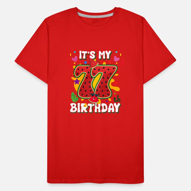 77e anniversaire Pastèque T-shirt bio Premium Homme