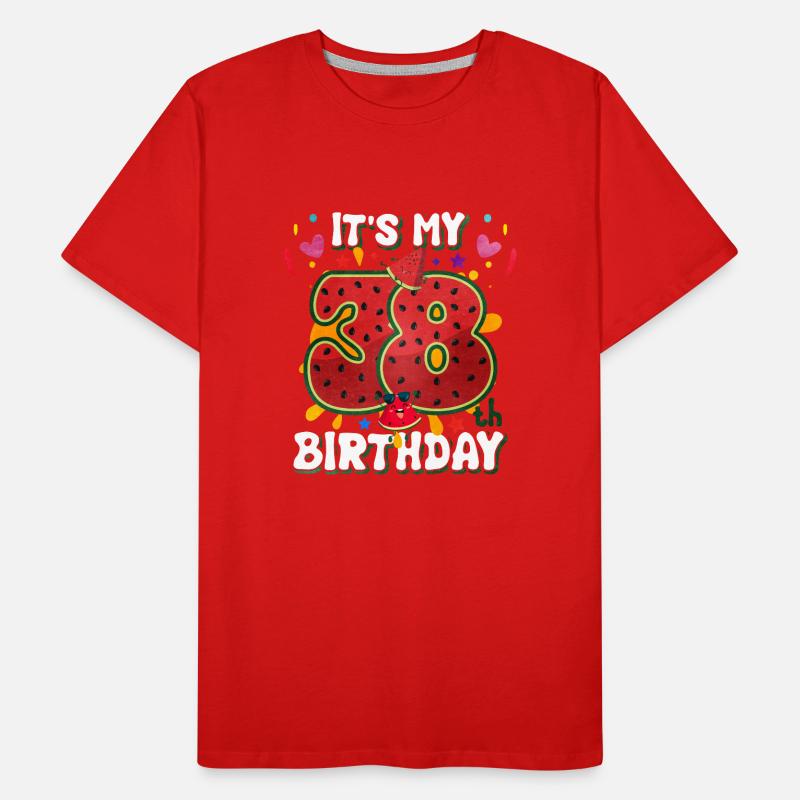 38e anniversaire Pastèque T-shirt bio Premium Homme