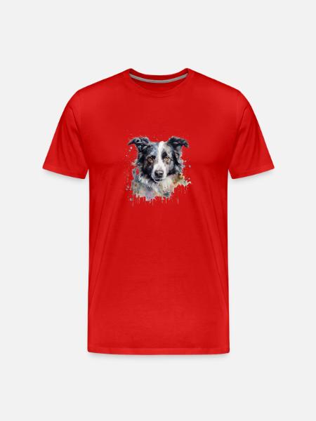 Border Collie - T-shirt bio Premium Homme - rouge