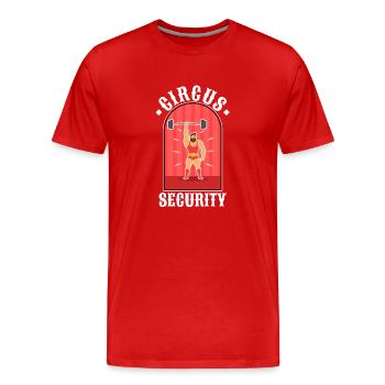 Sécurité du cirque - T-shirt bio Premium Homme - rouge - Devant - Damien (186cm)