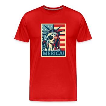 4. Juli Freiheitsstatue Amerika - Männer Premium Bio T-Shirt - Rot - Vorne - Damien (186cm)