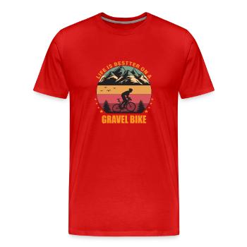Gravel Bike Gravel Bikes Gravel Fahrrad - Men's Premium Organic T-Shirt - red - Front - Damien (186cm)