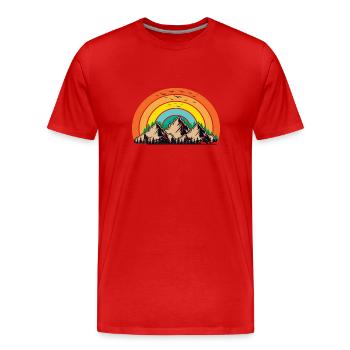 Montagnes Vintage Montagnes Montagnes Montagne Paysage de montagne - T-shirt bio Premium Homme - rouge - Devant - Damien (186cm)