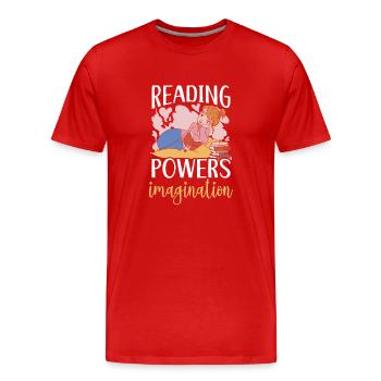 Lesezeichen? Sie meinen Quitter Strip? Buch lesen - Männer Premium Bio T-Shirt - Rot - Vorne - Damien (186cm)