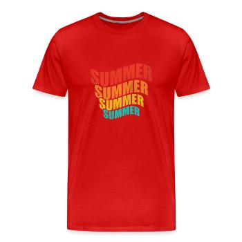 Été Été - T-shirt bio Premium Homme - rouge - Devant - Damien (186cm)