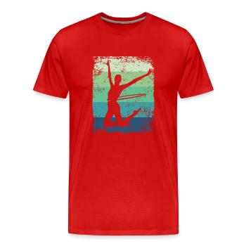 Gymnaste Gymnastique Rétro Rythmique Mature - T-shirt bio Premium Homme - rouge - Devant - Damien (186cm)