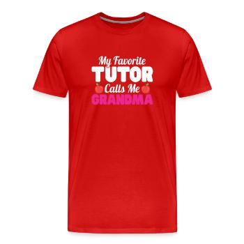 Tuteur Cadeau Tuteur - T-shirt bio Premium Homme - rouge - Devant - Damien (186cm)
