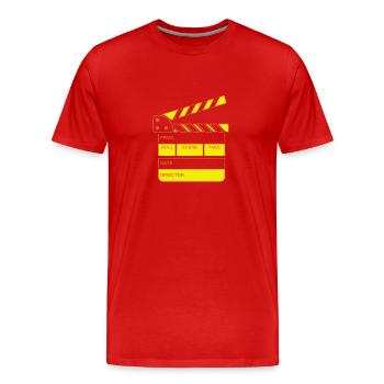Vintage Film Clapper Director Musical Actor - Männer Premium Bio T-Shirt - Rot - Vorne - Damien (186cm)