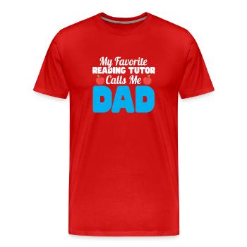 Tuteur Cadeau Tuteur - T-shirt bio Premium Homme - rouge - Devant - Damien (186cm)