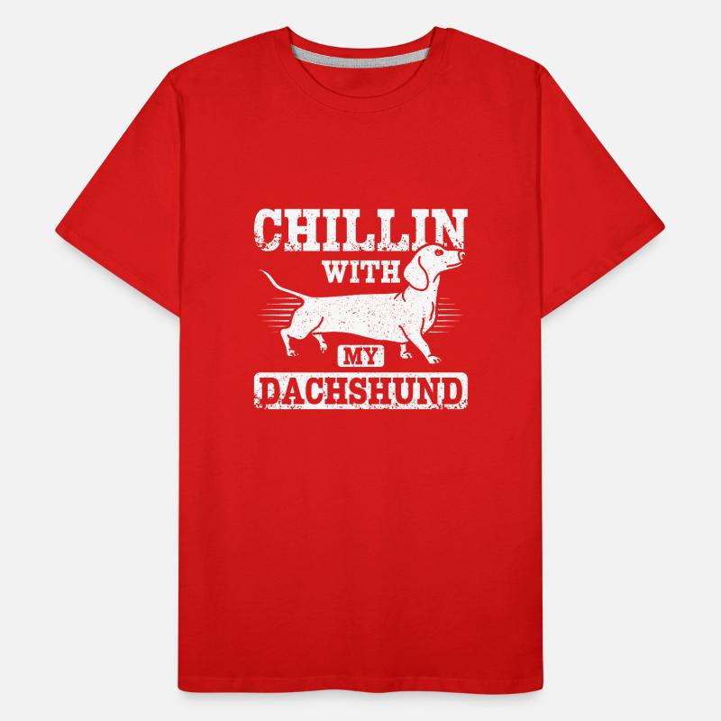 Chillin avec mon teckel T-shirt bio Premium Homme