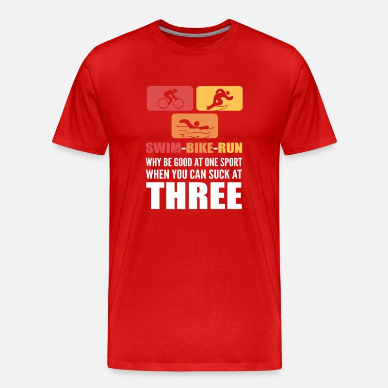 Lustiges Triothlon Design - Männer Premium Bio T-Shirt - Rot