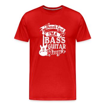 Bass Guitar Thank God I Am A Bass Guitar Player - Men's Premium Organic T-Shirt - red - Front - Damien (186cm)