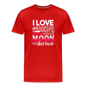 Baker I Love My Baker To The Moon And Back - Men's Premium Organic T-Shirt - red - Front - Damien (186cm)