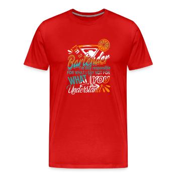 Bartender I'm A Bartender - Men's Premium Organic T-Shirt - red - Front - Damien (186cm)