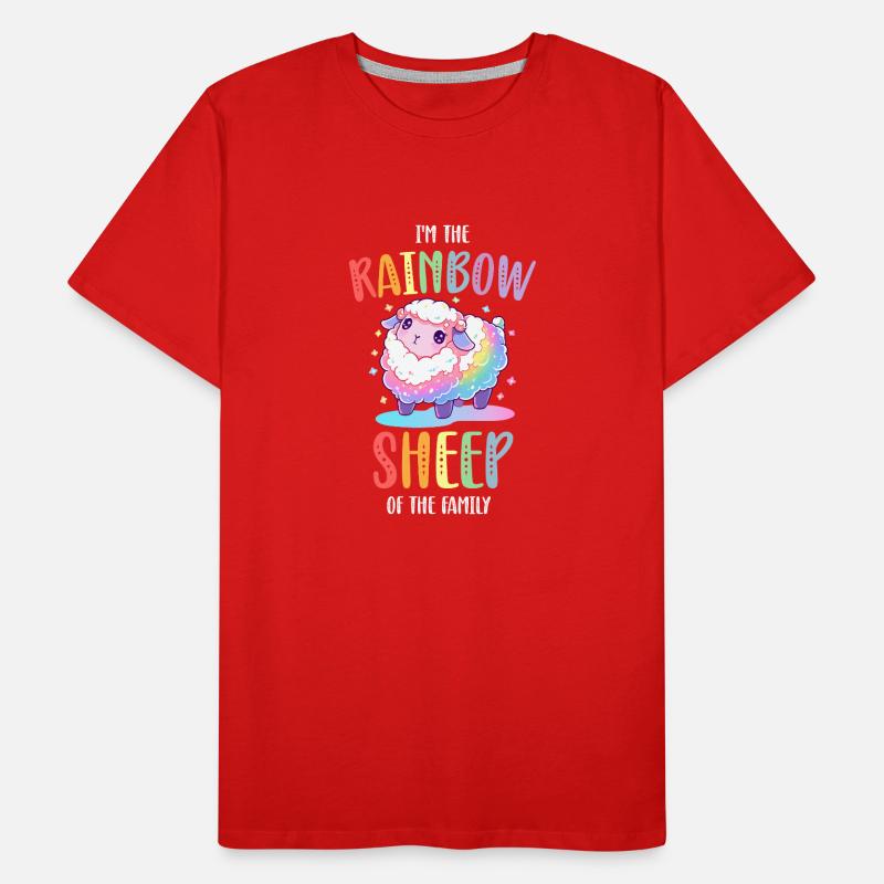 Rainbow Sheep LGBTQ Transgender Pride Community T-shirt bio Premium Homme