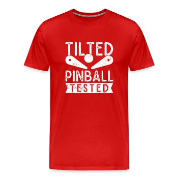 Collecteur de flipper incliné testé - T-shirt bio Premium Homme - rouge - Devant - Damien (186cm)