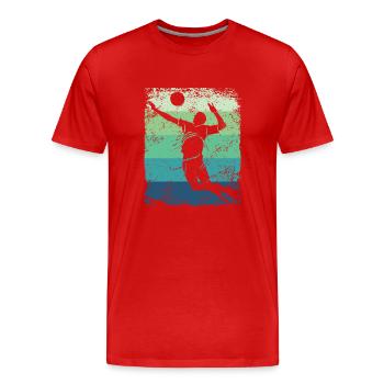 Volleyball Spieler Retro Beach Volleyball - Männer Premium Bio T-Shirt - Rot - Vorne - Damien (186cm)