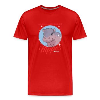 Hippo Baby Hippo Hippos Gift - Men's Premium Organic T-Shirt - red - Front - Damien (186cm)