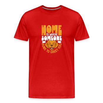 Golden Retriever Mom Dog Puppie Dog Sitter - Men's Premium Organic T-Shirt - red - Front - Damien (186cm)