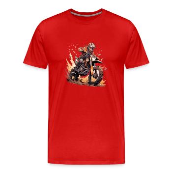 Motocross Dirt Bike Motocross Motocross Moto - T-shirt bio Premium Homme - rouge - Devant - Damien (186cm)