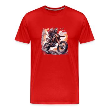 Motocross Dirt Bike Motocross Motocross Moto - T-shirt bio Premium Homme - rouge - Devant - Damien (186cm)