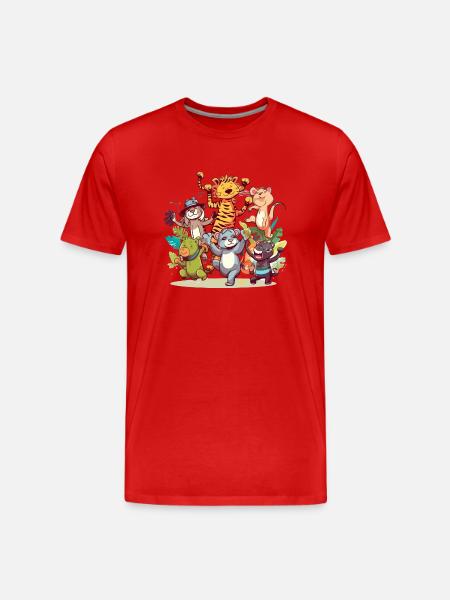 Animals in madness n°2 - Men's Premium Organic T-Shirt - red