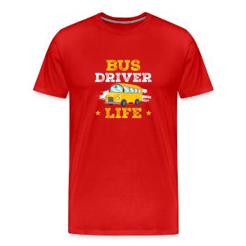 Bus driver School bus driver - Men's Premium Organic T-Shirt - red - Front - Damien (186cm)