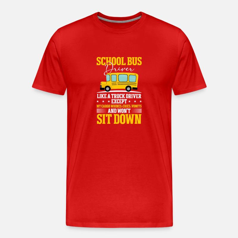 Busfahrer Schulbusfahrer - Männer Premium Bio T-Shirt - Rot