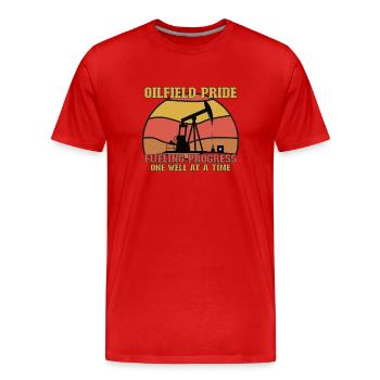 Oilfield Wife Roughneck Oil Drilling Frac crew - Männer Premium Bio T-Shirt - Rot - Vorne - Damien (186cm)