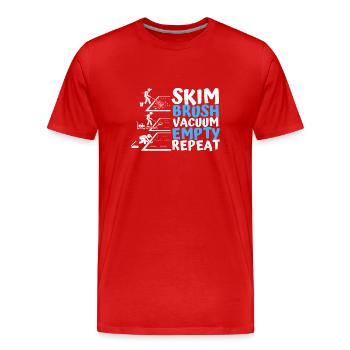 Entretien de piscine et nettoyeur de piscine - T-shirt bio Premium Homme - rouge - Devant - Damien (186cm)