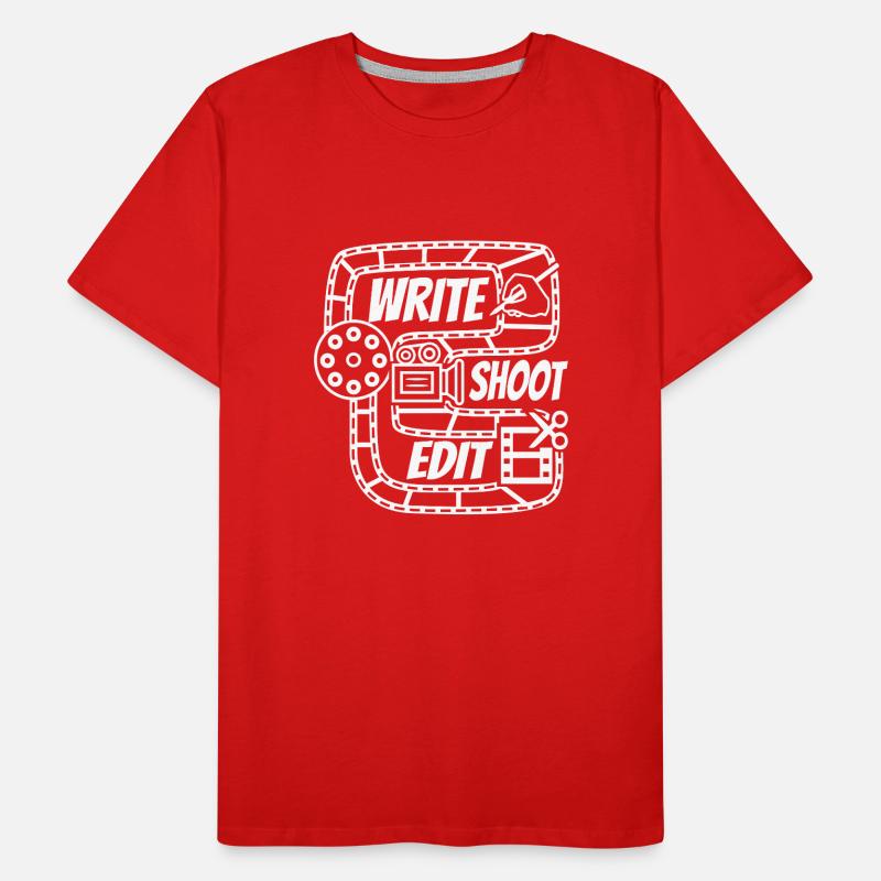 Ecrire Shoot Edit Répéter T-shirt bio Premium Homme
