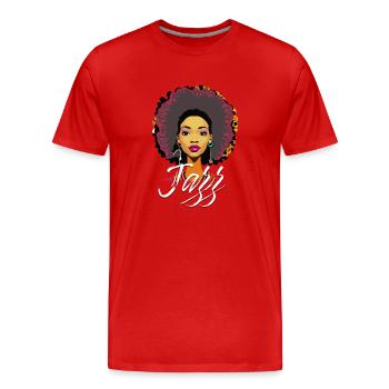 Tout ce jazz, Vienne, Nouvelle-Orléans - T-shirt bio Premium Homme - rouge - Devant - Damien (186cm)