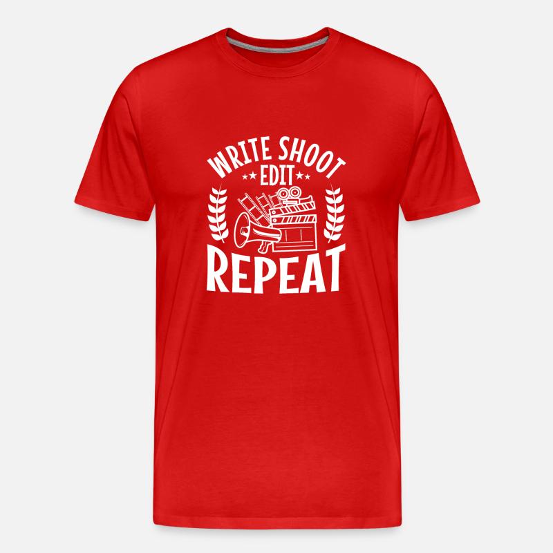Write Shoot Edit Repeat - Men's Premium Organic T-Shirt - red