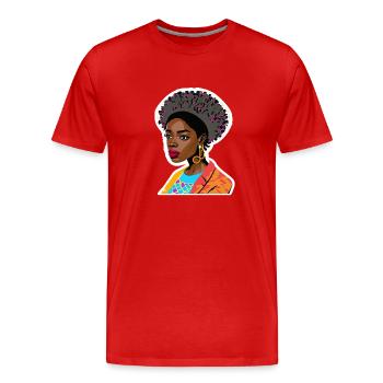 Frau - Männer Premium Bio T-Shirt - Rot - Vorne - Damien (186cm)