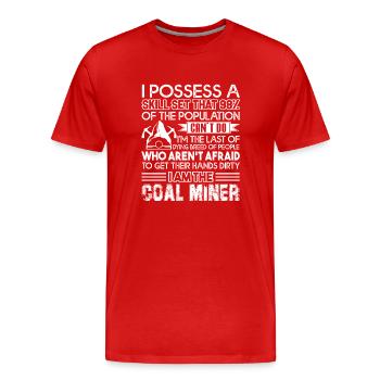 Coal Miner I Am Coal Miner - Men's Premium Organic T-Shirt - red - Front - Damien (186cm)