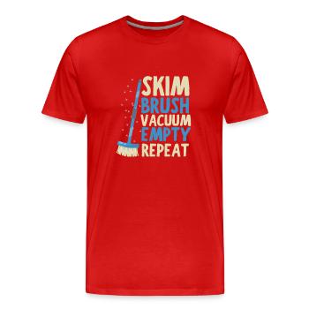 Entretien de piscine et nettoyeur de piscine - T-shirt bio Premium Homme - rouge - Devant - Damien (186cm)