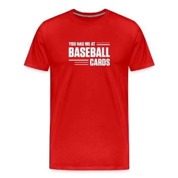 Baseball Card Collector Baseball Card - Men's Premium Organic T-Shirt - red - Front - Damien (186cm)