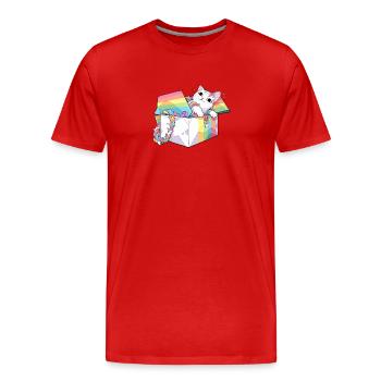 Cool Pet Lover Rainbow Cat LGBT Transgender Humour - T-shirt bio Premium Homme - rouge - Devant - Damien (186cm)