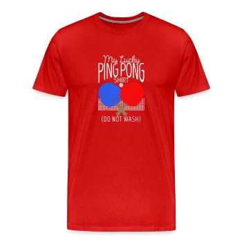 My Lucky Ping Pong Shirt Do Not Wash Lustiger - Männer Premium Bio T-Shirt - Rot - Vorne - Damien (186cm)
