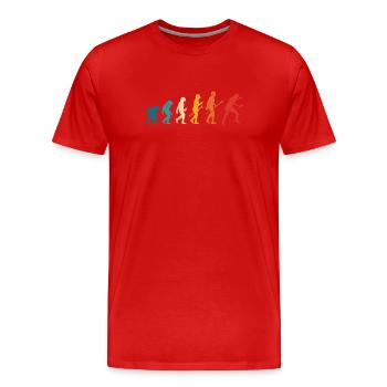 Ping Pong Human Evolution Table Drôle - T-shirt bio Premium Homme - rouge - Devant - Damien (186cm)